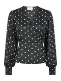 Merry Retro Dot Blouse - Black