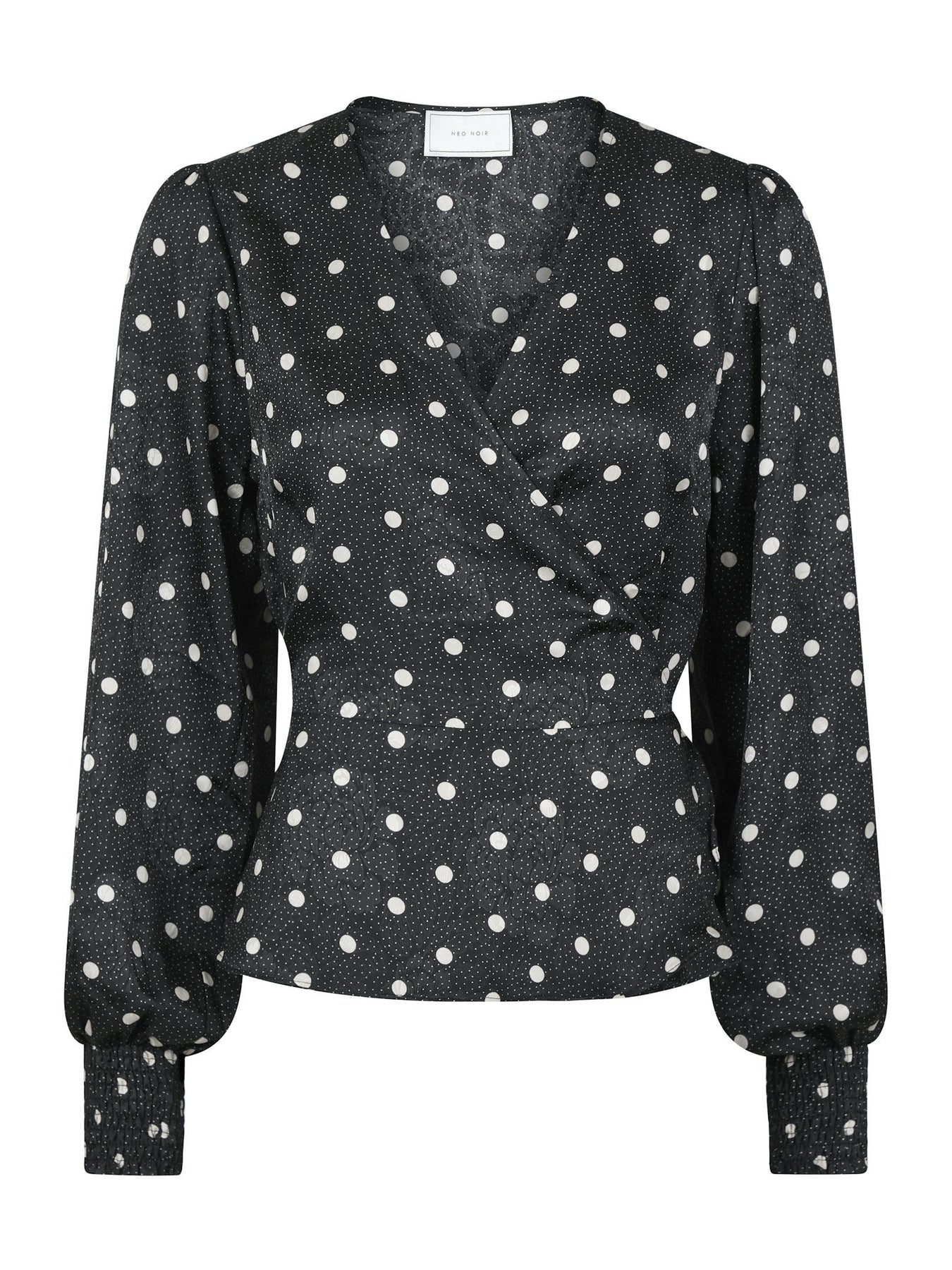 Merry Retro Dot Blouse - Black