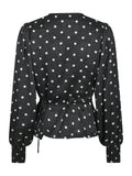 Merry Retro Dot Blouse - Black