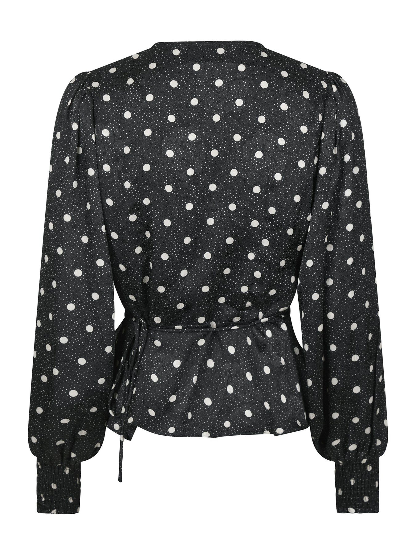 Merry Retro Dot Blouse - Black