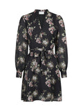 Heidi Print Flower Dress - Black