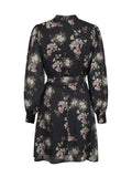 Heidi Print Flower Dress - Black