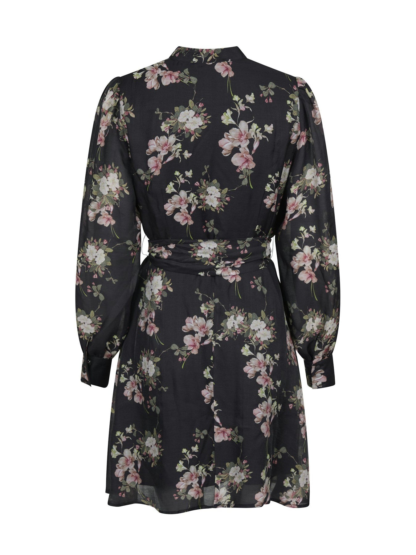 Heidi Print Flower Dress - Black