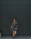 Heidi Print Flower Dress - Black