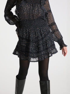 Donna Mini Rose Skirt - Black