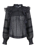 Sarna Mini Rose Blouse - Black