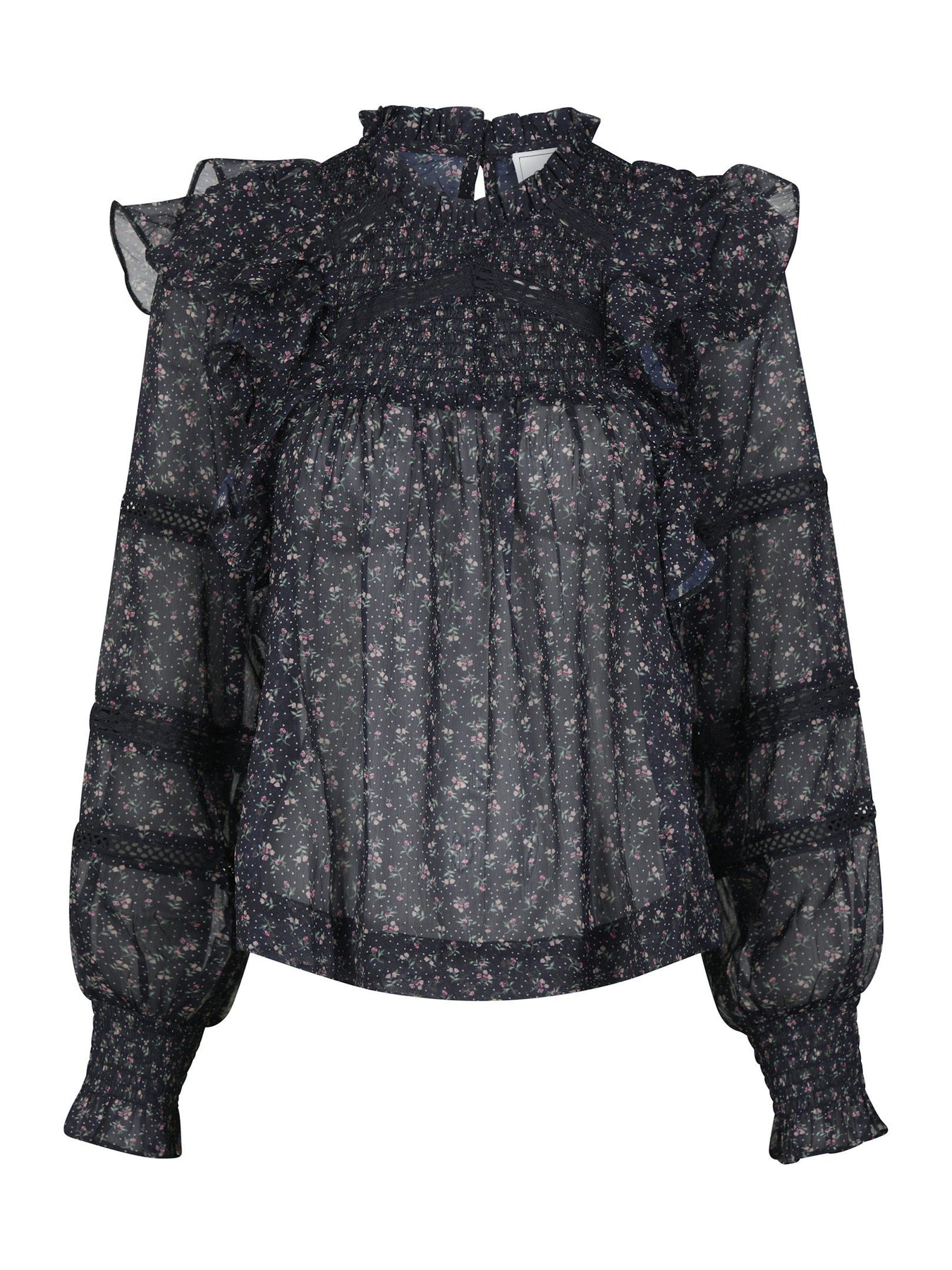 Sarna Mini Rose Blouse - Black