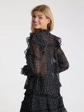 Sarna Mini Rose Blouse - Black