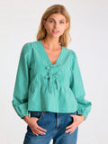 Esmée Small Stripe Blouse - Green