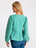 Esmée Small Stripe Blouse - Green