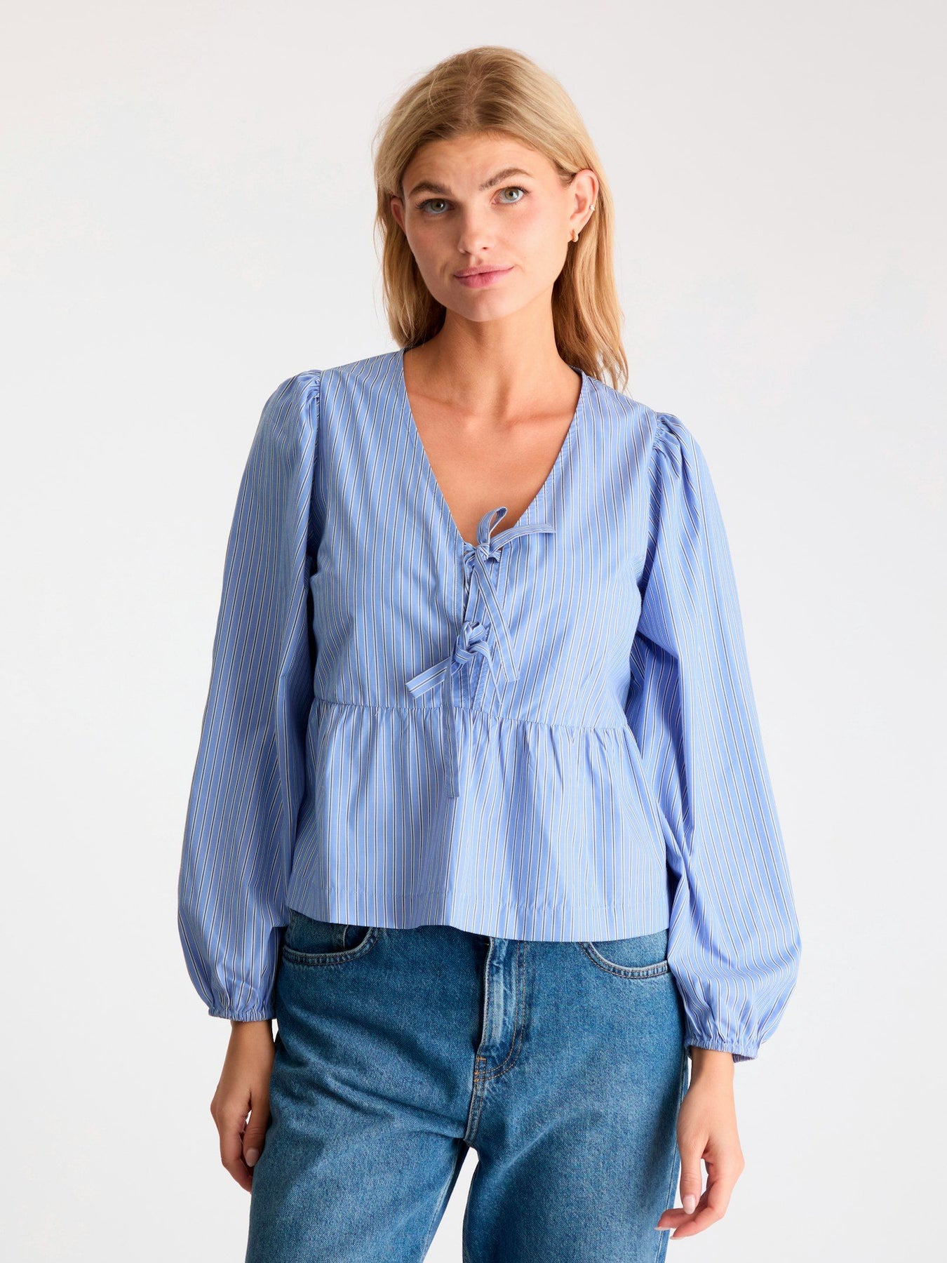 Esmée Stripe Blouse - Blue