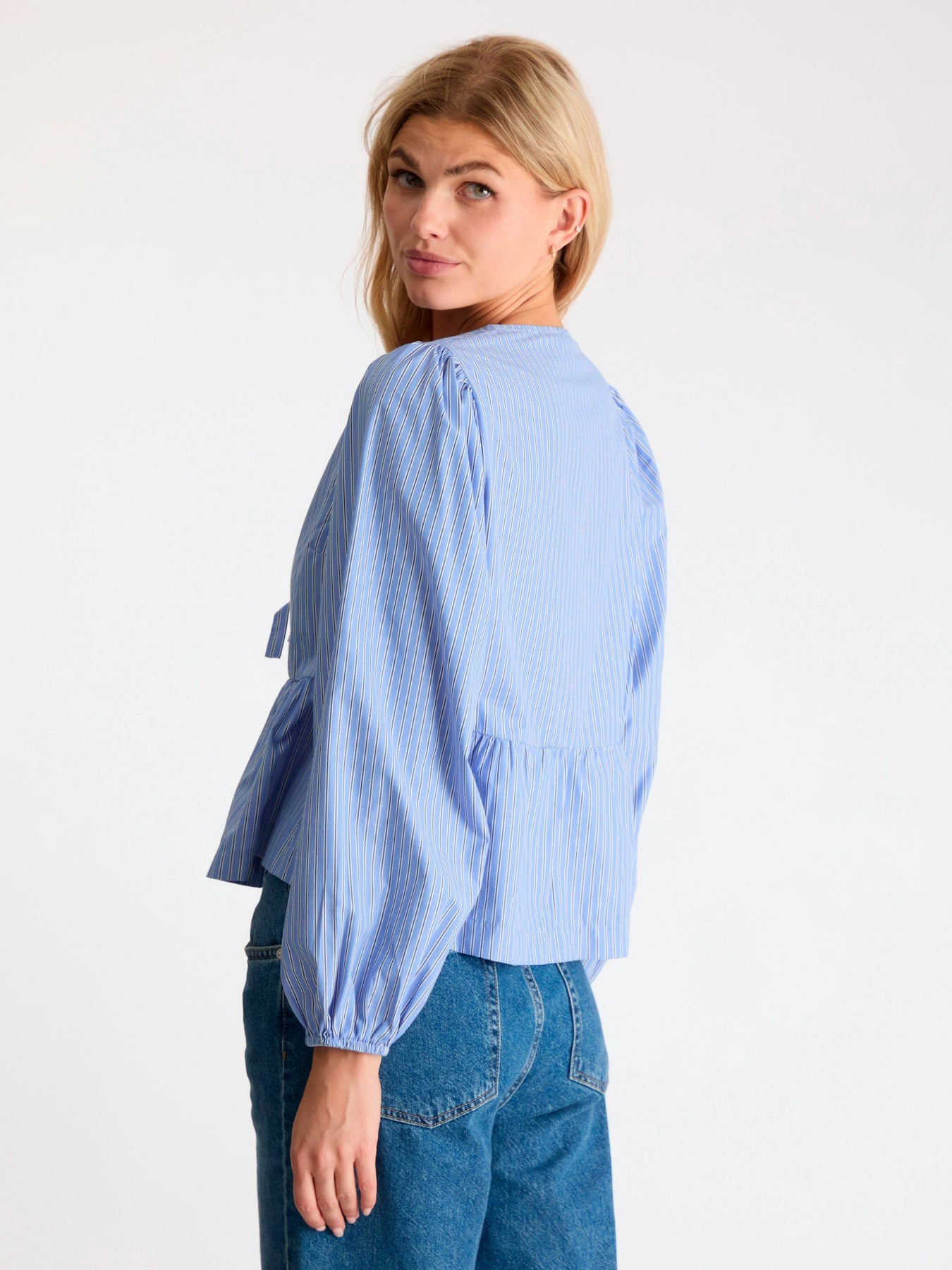 Esmée Stripe Blouse - Blue