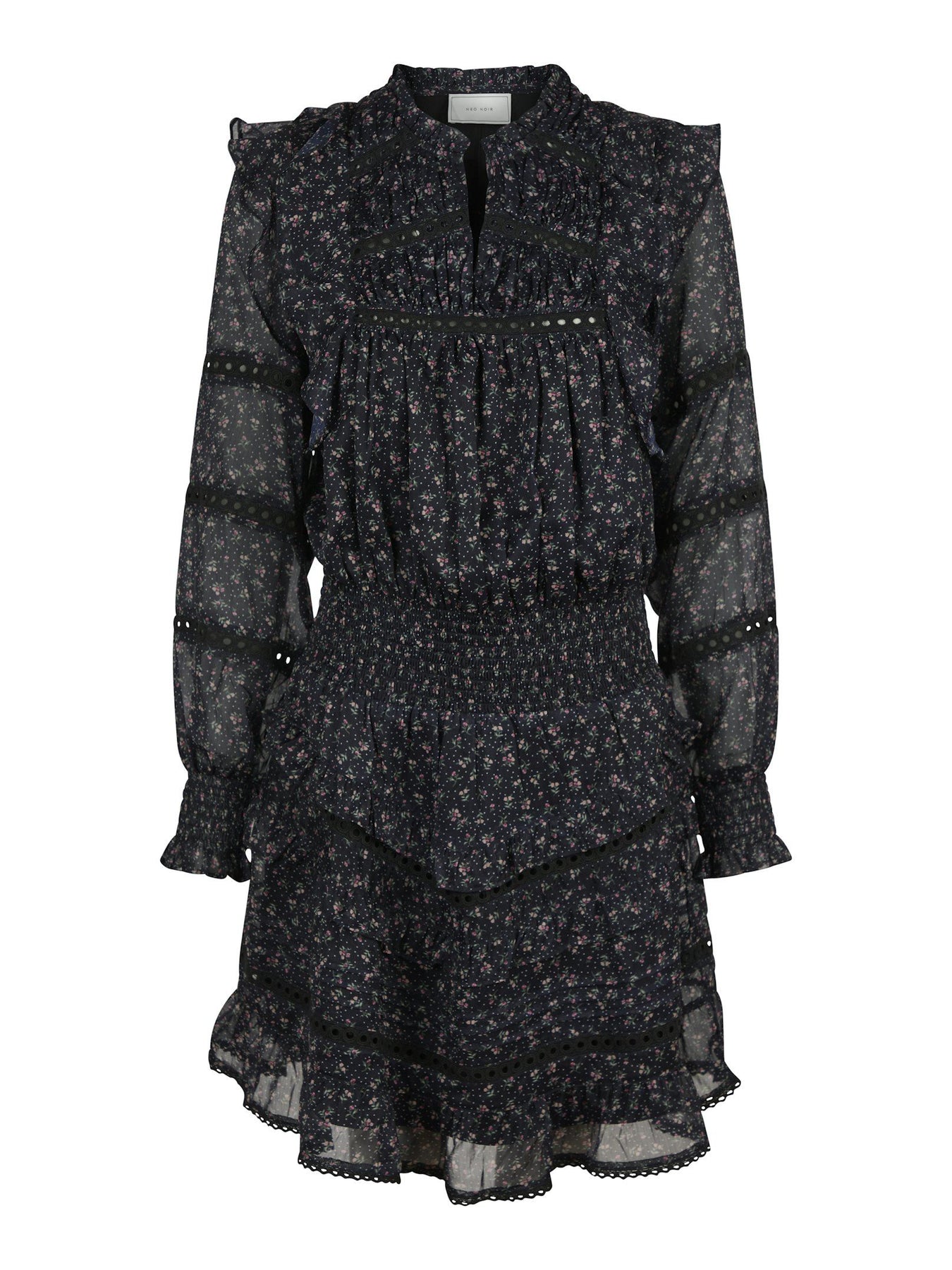 Harmoni Mini Rose Dress - Black