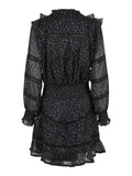 Harmoni Mini Rose Dress - Black
