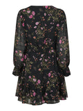 Sahra Flower Print Dress - Black
