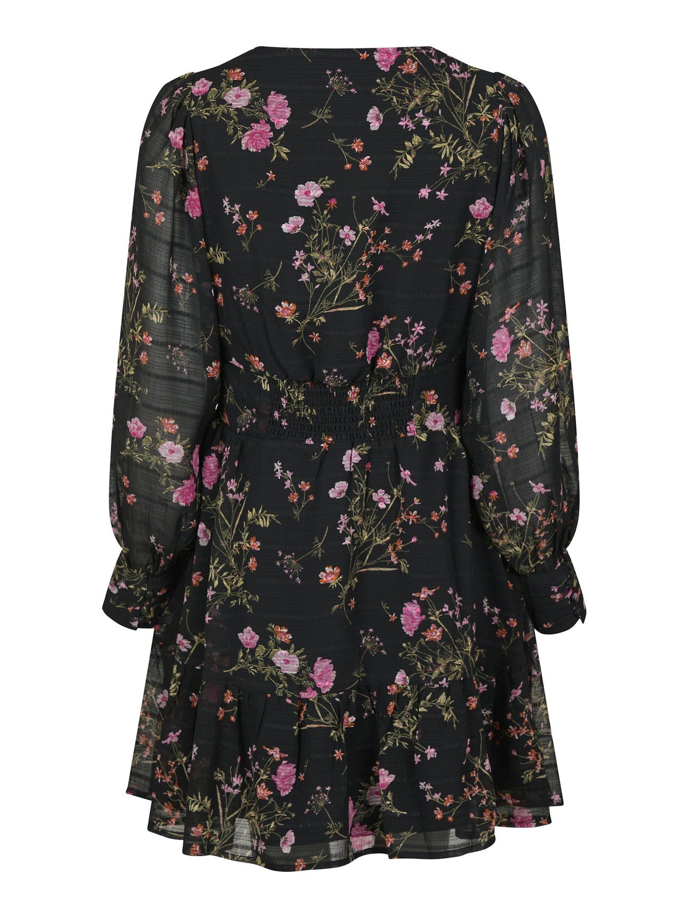 Sahra Flower Print Dress - Black