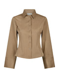 Rosa Pinstripe Shirt - Dark Sand
