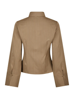 Rosa Pinstripe Shirt - Dark Sand