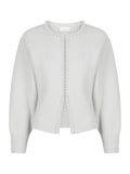 Lilly Pearl Knit Cardigan - Light Grey Melange