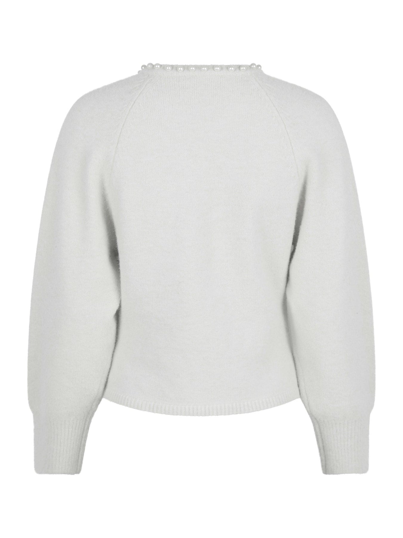 Lilly Pearl Knit Cardigan - Light Grey Melange