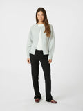 Lilly Pearl Knit Cardigan - Light Grey Melange