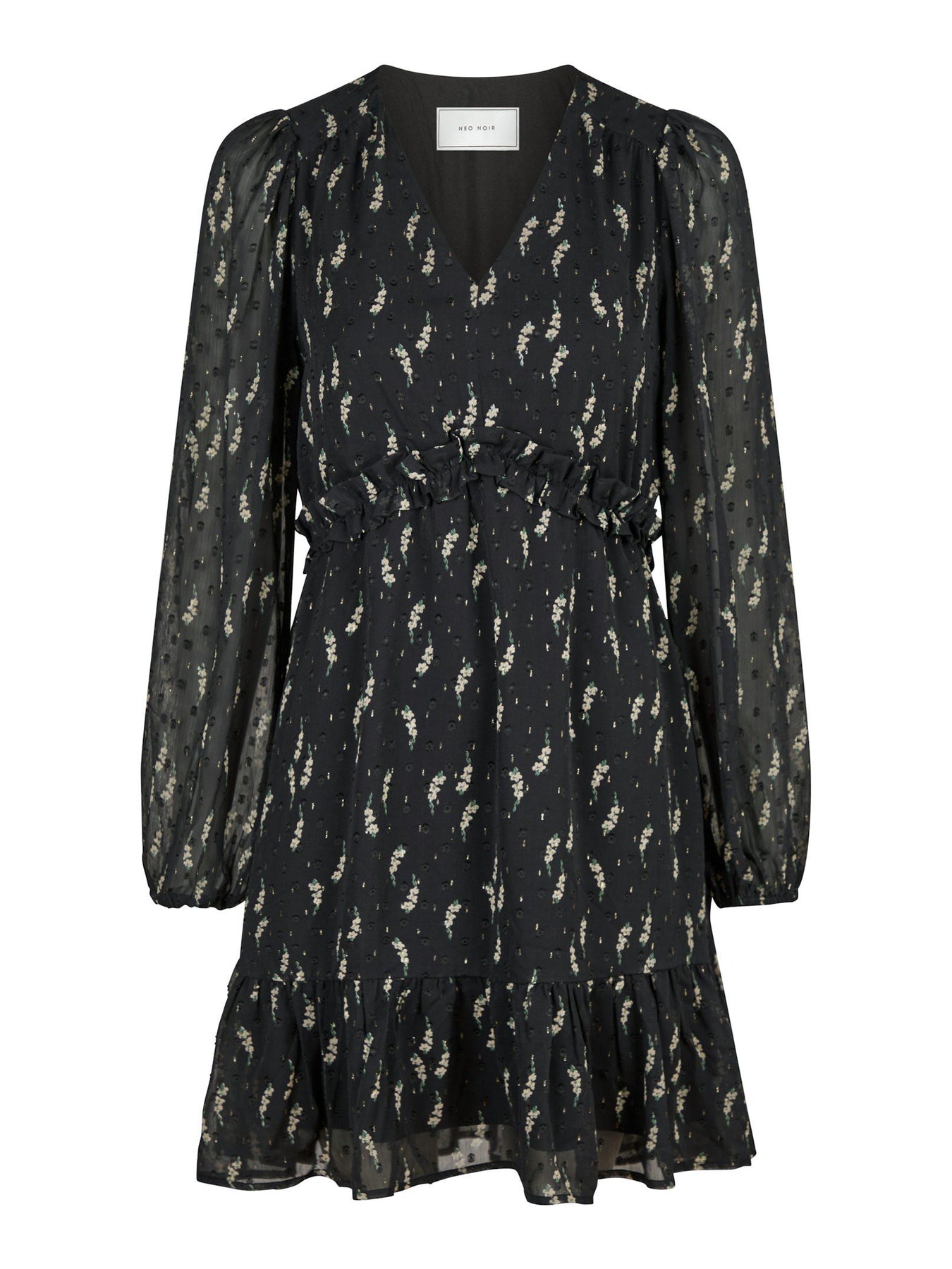 Bethie Flower Branch Dress - Black