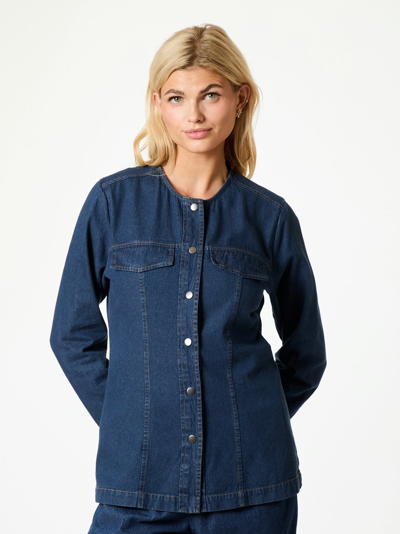 Annie Denim Blouse - Dark Blue