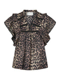 Jayla Leo Voile Top - Leopard