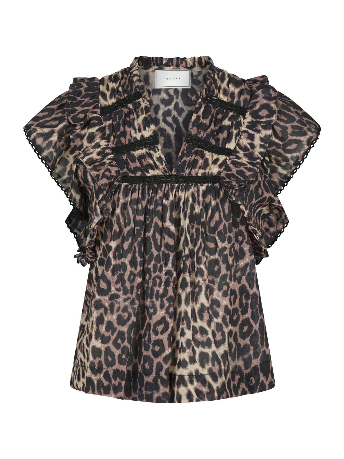 Jayla Leo Voile Top - Leopard