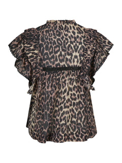Jayla Leo Voile Top - Leopard