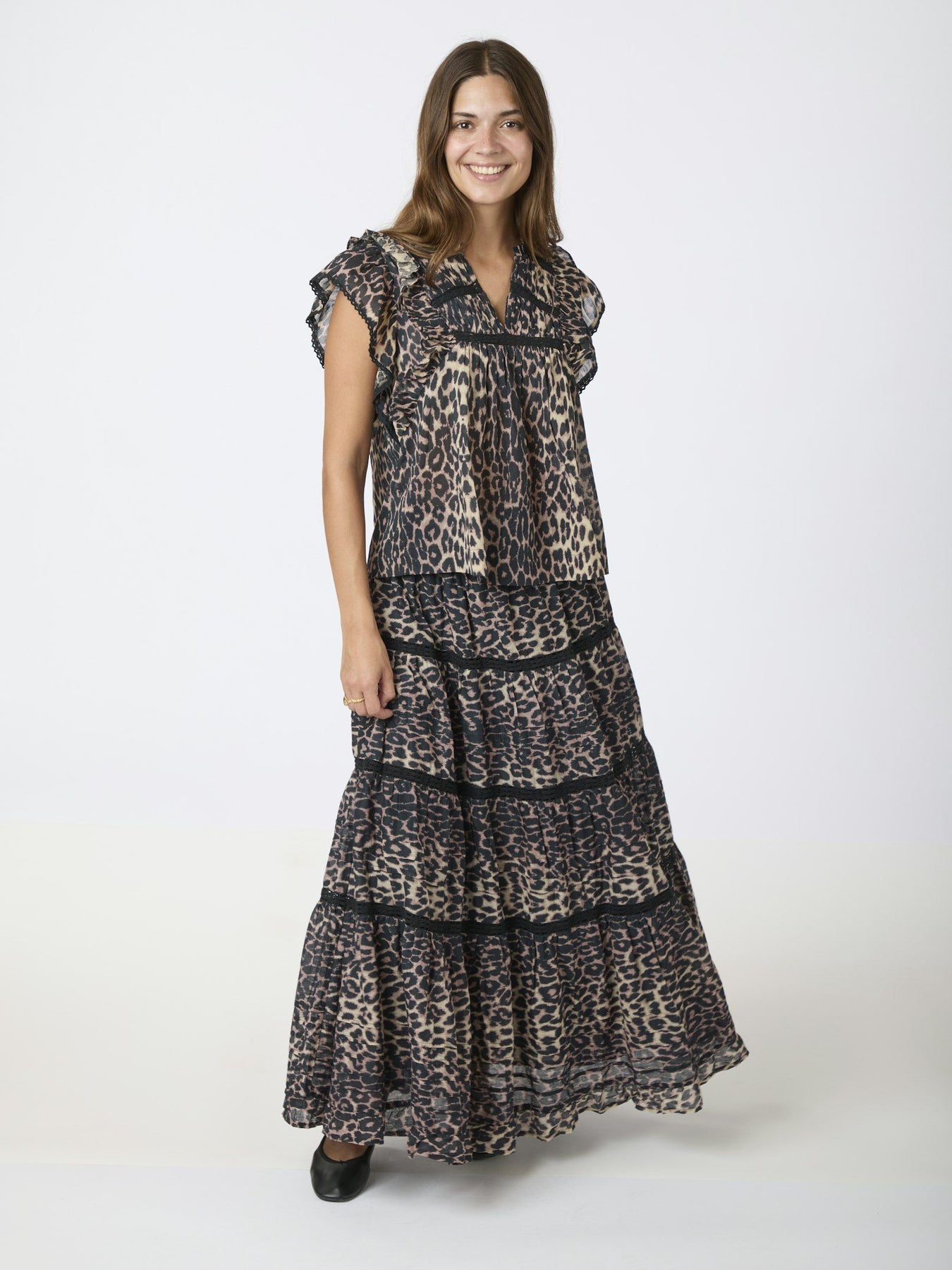 Jayla Leo Voile Top - Leopard