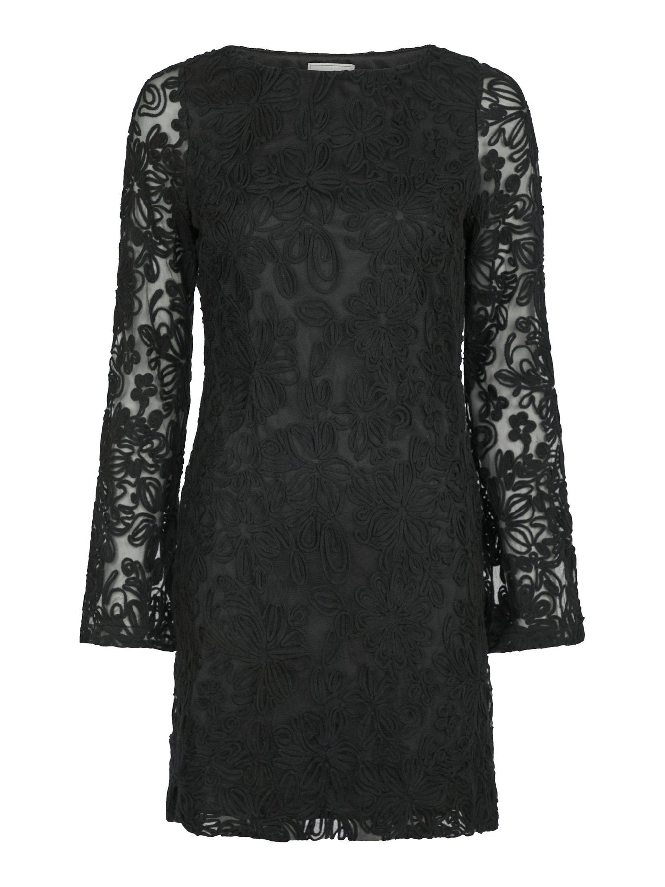 Luni Mesh Flower Dress - Black