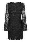 Luni Mesh Flower Dress - Black
