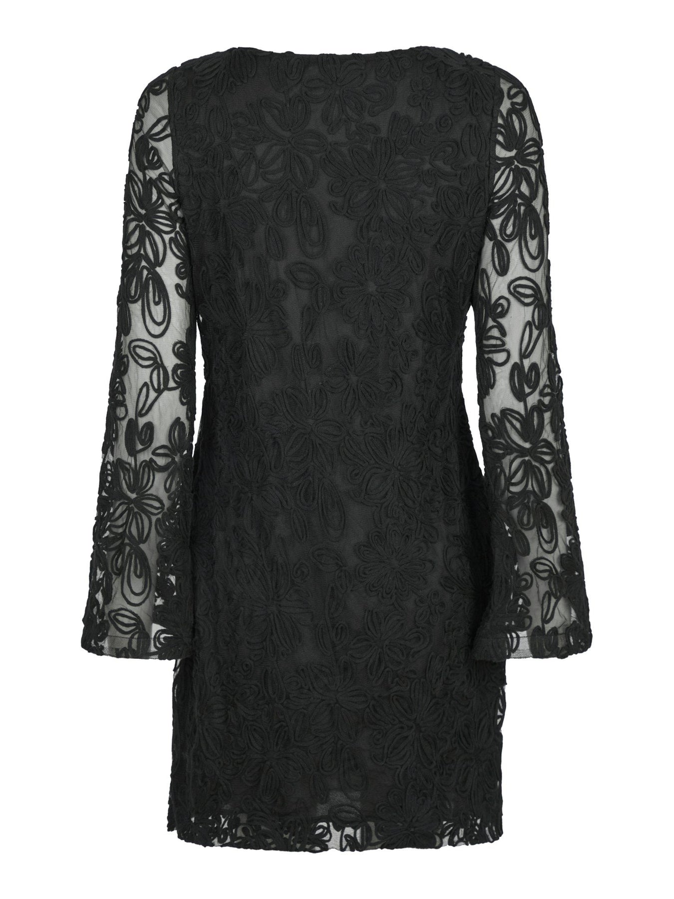 Luni Mesh Flower Dress - Black