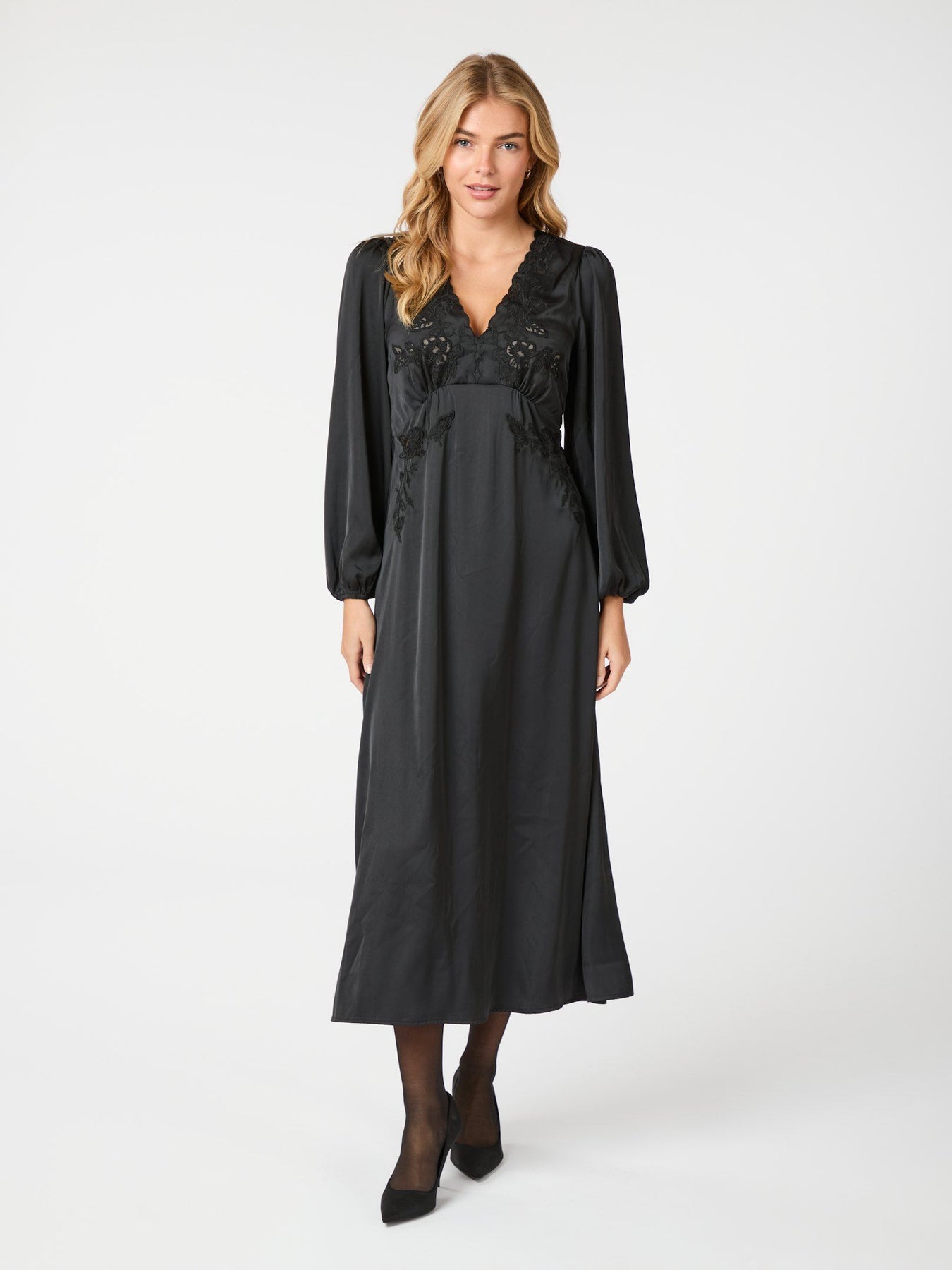 Coco Soft Satin Dress - Black