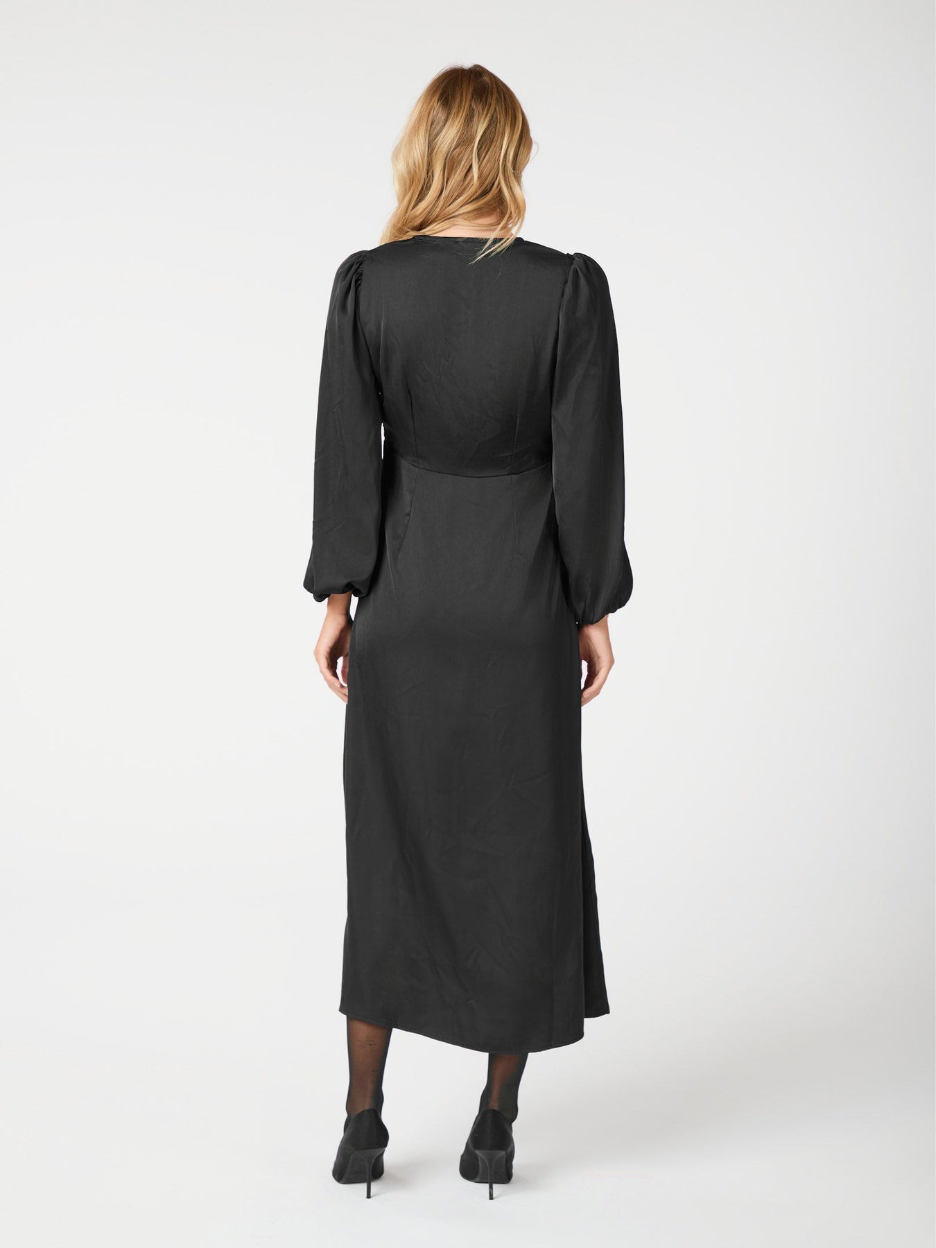 Coco Soft Satin Dress - Black
