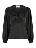 Istana Heavy Sateen Blouse - Black
