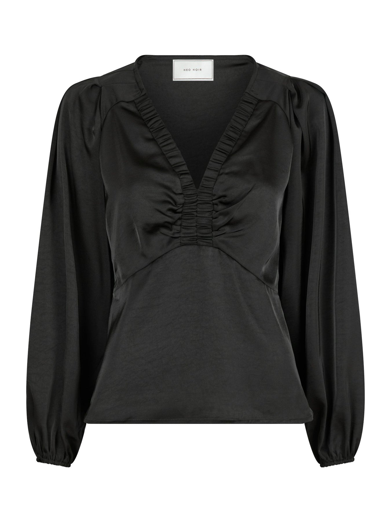 Istana Heavy Sateen Blouse - Black