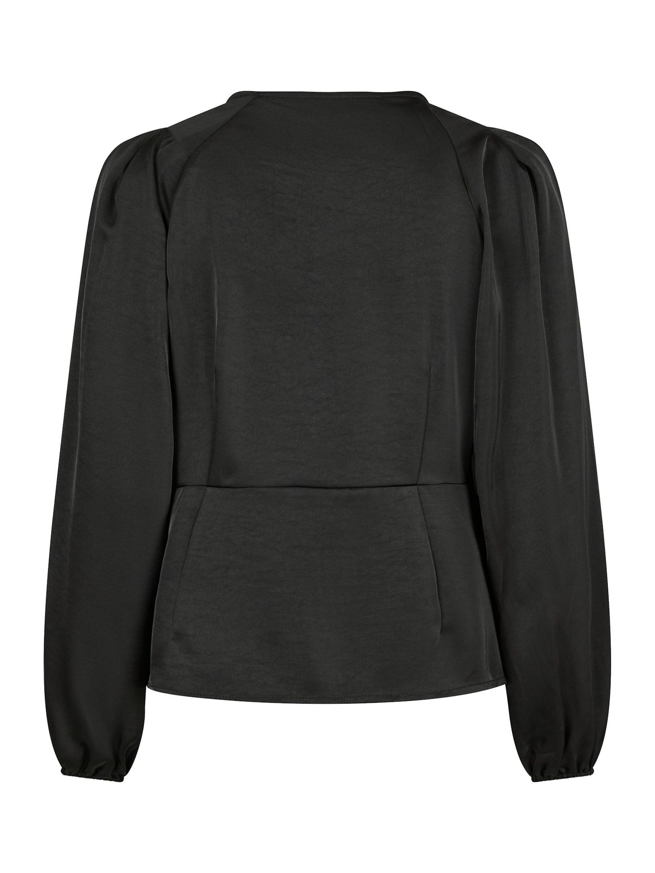 Istana Heavy Sateen Blouse - Black