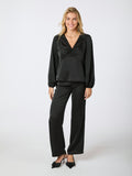 Istana Heavy Sateen Blouse - Black