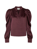 Rosslyn Heavy Sateen Blouse - Vinröd