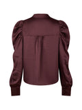 Rosslyn Heavy Sateen Blouse - Vinröd