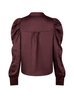 Rosslyn Heavy Sateen Blouse - Burgundy