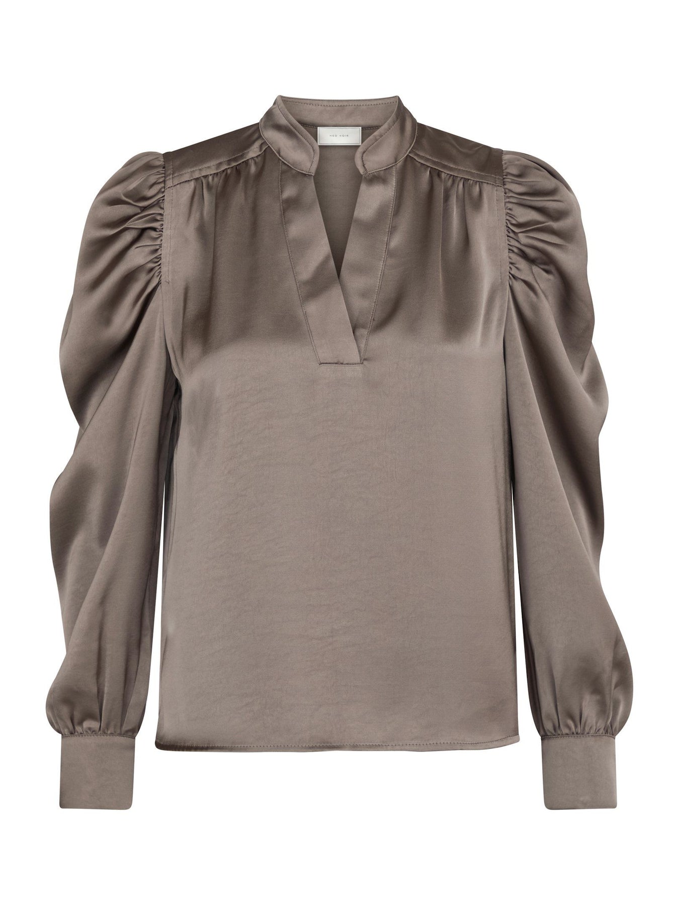 Rosslyn Heavy Sateen Blouse - Warm Grey