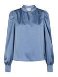Rosslyn Heavy Sateen Blus - Smoke Blue