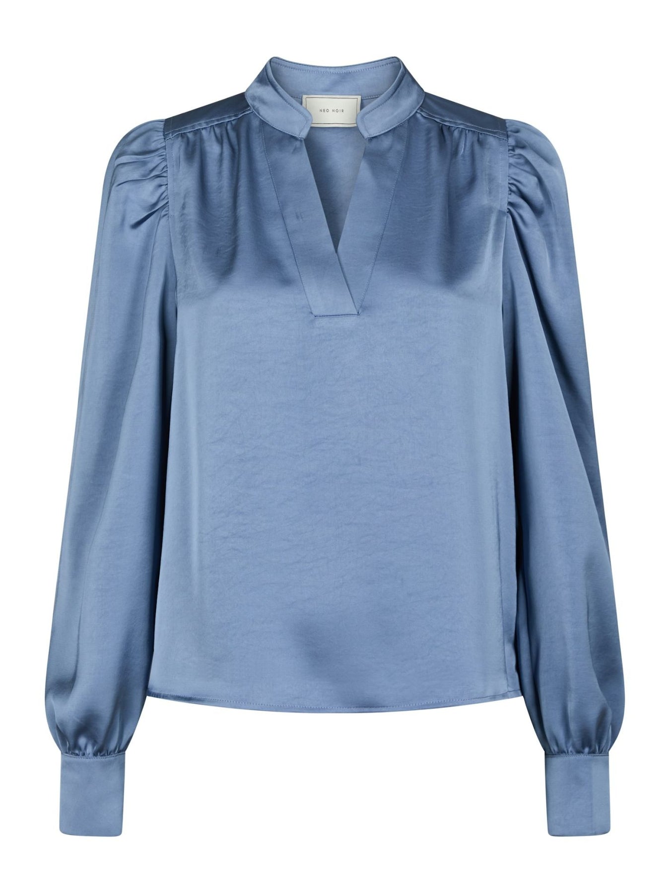 Rosslyn Heavy Sateen Blus - Smoke Blue