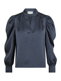 Rosslyn Heavy Sateen Blouse - Midnattsblå
