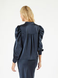 Rosslyn Heavy Sateen Blouse - Midnattsblå