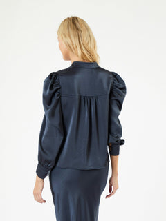 Rosslyn Heavy Sateen Blouse - Midnight Blue