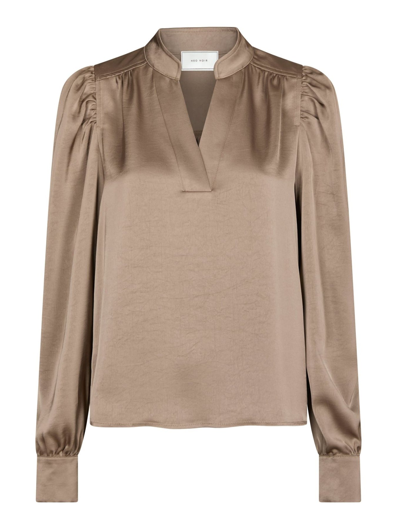 Rosslyn Heavy Sateen Blus - Dark Taupe